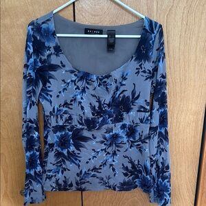 Express Blue Floral Women's Top